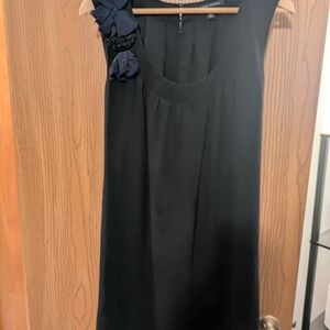 Banana Republic Black Midi Dress with Floral Accents